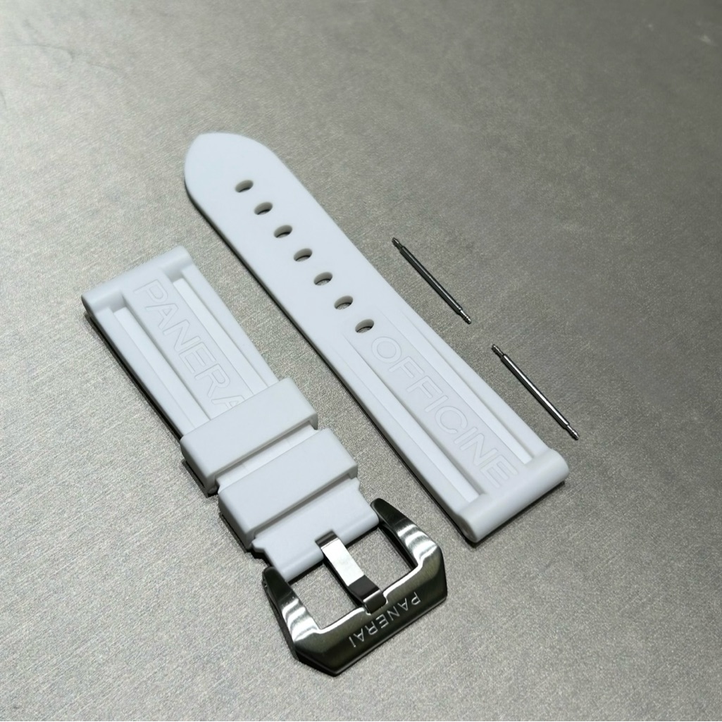 Panerai Rubber Strap 24mm W Buckle In White
